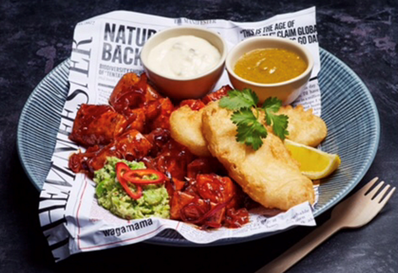 Wagamama launches first vegan fish and chips served on newspaper